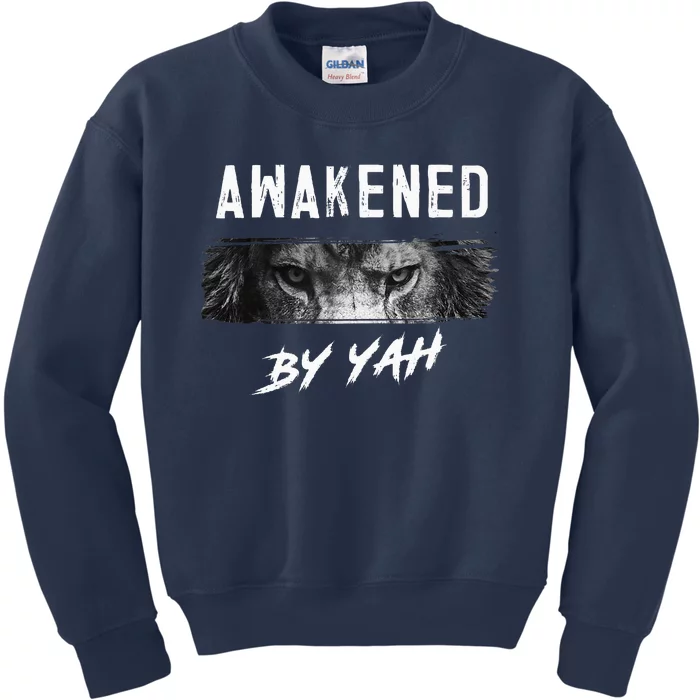 Awakened By Yah Hebrew Israelite Lion Of Judah Jewish Kids Sweatshirt