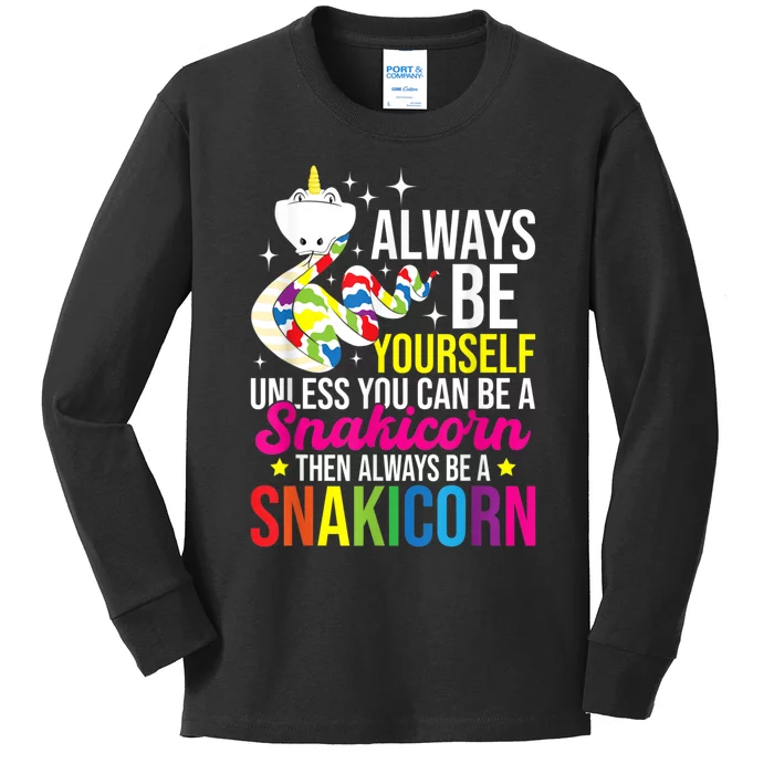 Always Be Yourself Unless You Can Be A Snakicorn Snakes Kids Long Sleeve Shirt