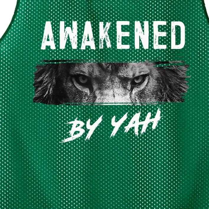 Awakened By Yah Hebrew Israelite Lion Of Judah Jewish Mesh Reversible Basketball Jersey Tank