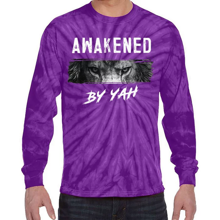 Awakened By Yah Hebrew Israelite Lion Of Judah Jewish Tie-Dye Long Sleeve Shirt