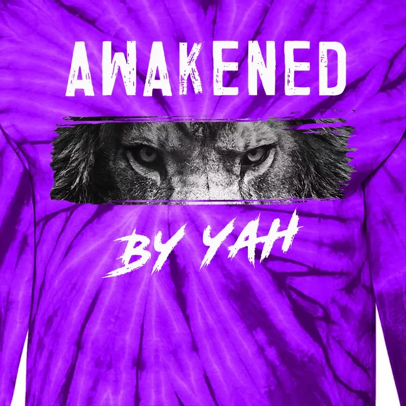 Awakened By Yah Hebrew Israelite Lion Of Judah Jewish Tie-Dye Long Sleeve Shirt