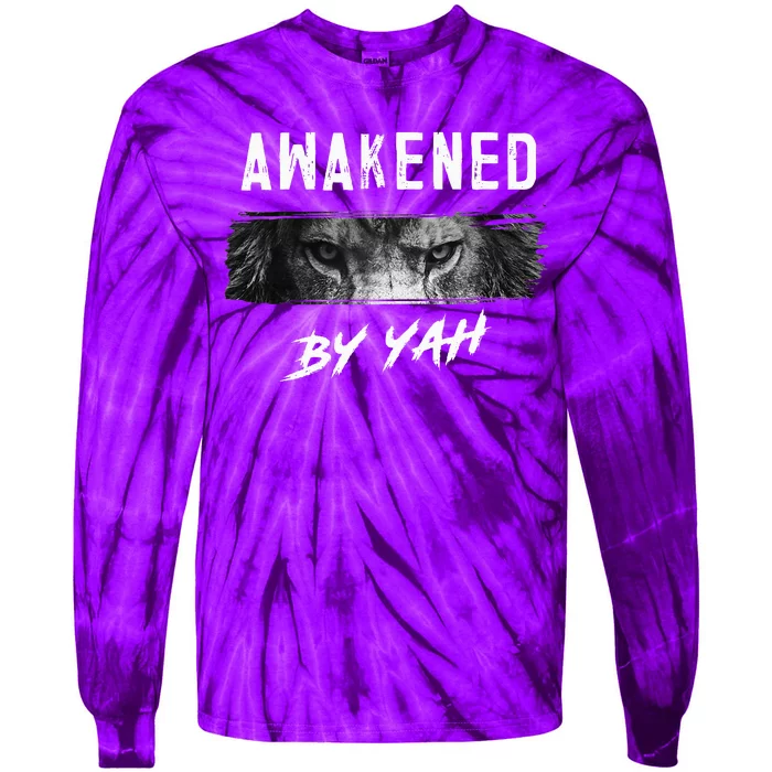 Awakened By Yah Hebrew Israelite Lion Of Judah Jewish Tie-Dye Long Sleeve Shirt