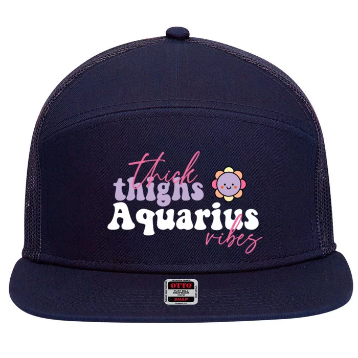 Aquarius Birthday Zodiac Sign Astrology Great Gift 7 Panel Mesh Trucker Snapback Hat