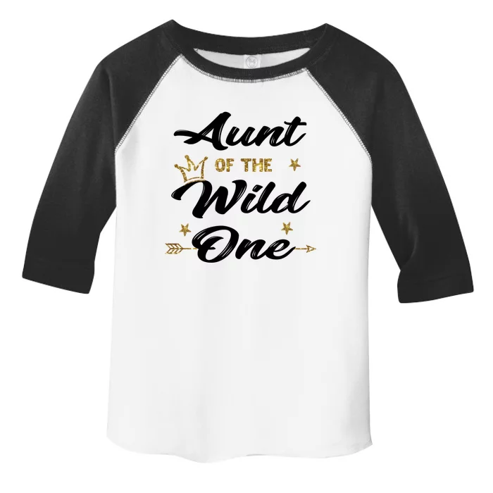 Aunt Cute 1st Birthday Auntie Of The Wild One Family Set Gift Toddler Fine Jersey T-Shirt