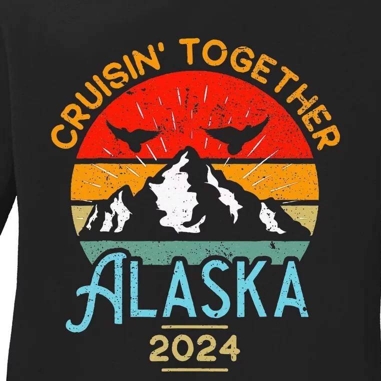 Alaska Cruise 2024 Family Friends Group Travel Matching Ladies Long Sleeve Shirt