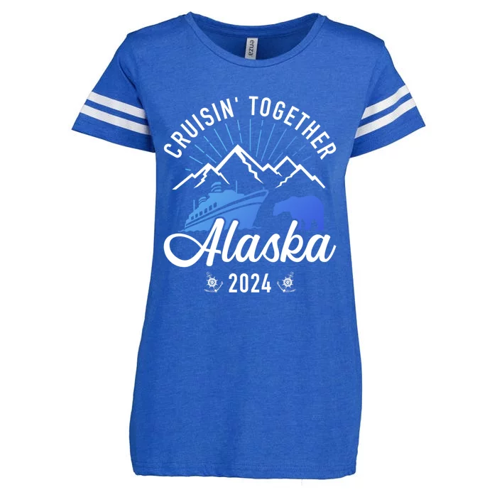 Alaska Cruise 2024 Family Friends Group Travel Matching Enza Ladies Jersey Football T-Shirt