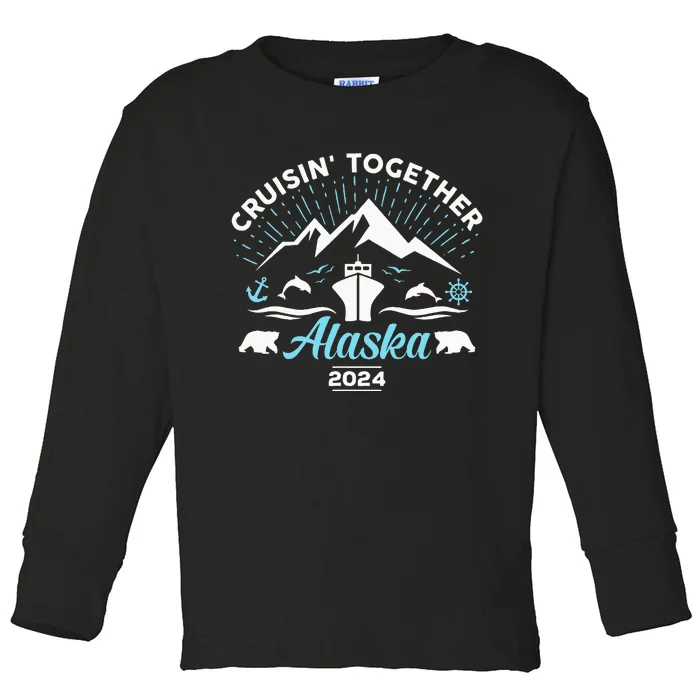 Alaska Cruise 2024 Family Friends Group Travel Matching Toddler Long Sleeve Shirt