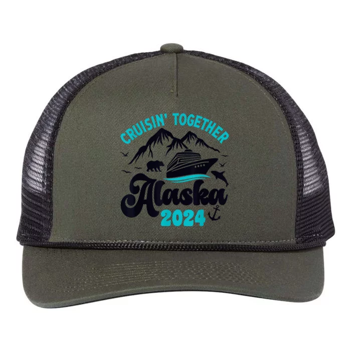 Alaska Cruise 2024 Matching Family  Wo Kid Girl Boy Retro Rope Trucker Hat Cap