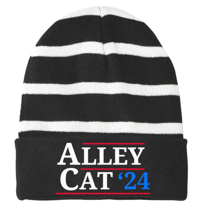 Alley Cat 2024 You Have The Morals Of An Alley Cat Striped Beanie with Solid Band