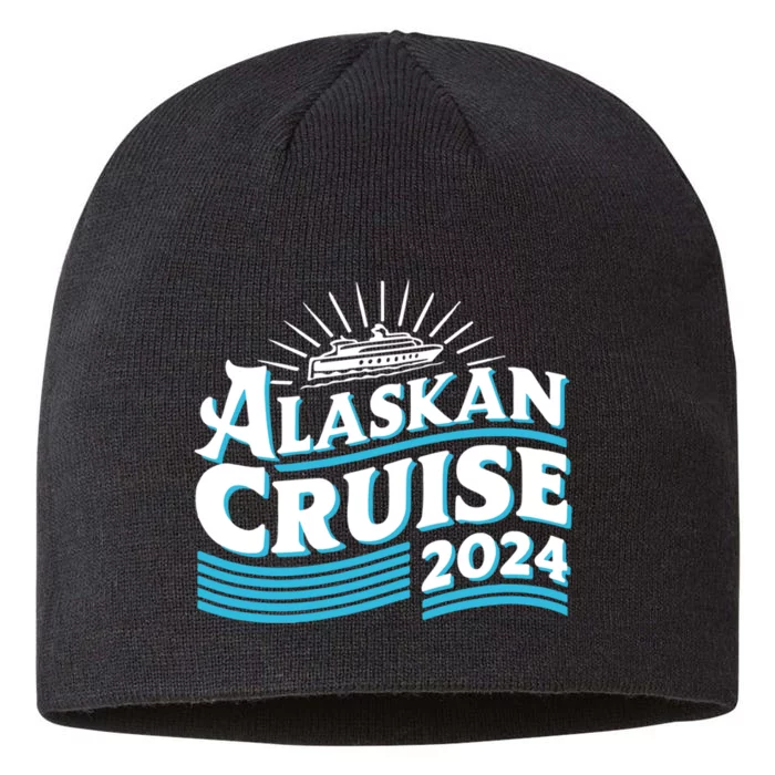 Alaska Cruise 2024 Family Funny Gift 8 1/2in Sustainable Knit Beanie