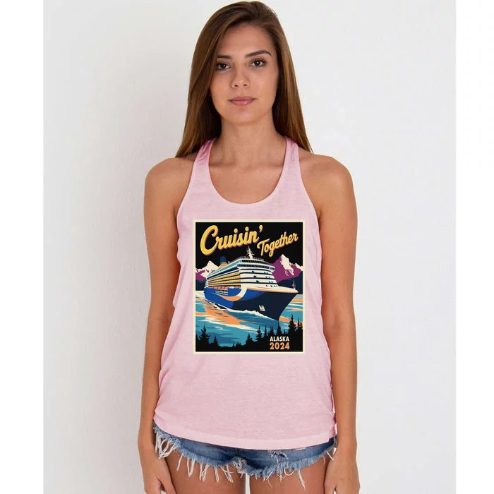 Alaska Cruise 2024 Family Cruise 2024 Cruisin Together Women's Knotted Racerback Tank