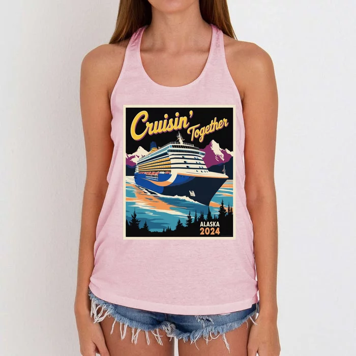 Alaska Cruise 2024 Family Cruise 2024 Cruisin Together Women's Knotted Racerback Tank