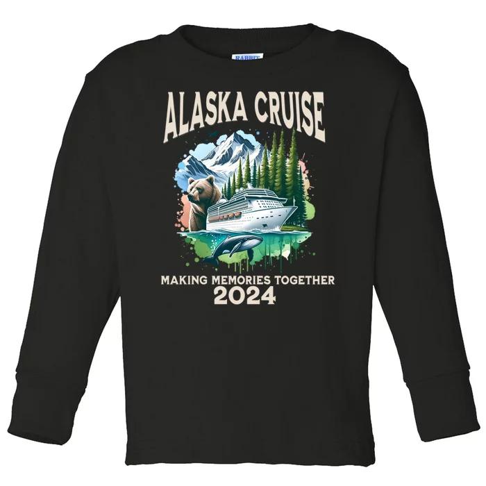 Alaska Cruise 2024 Family Friends Toddler Long Sleeve Shirt