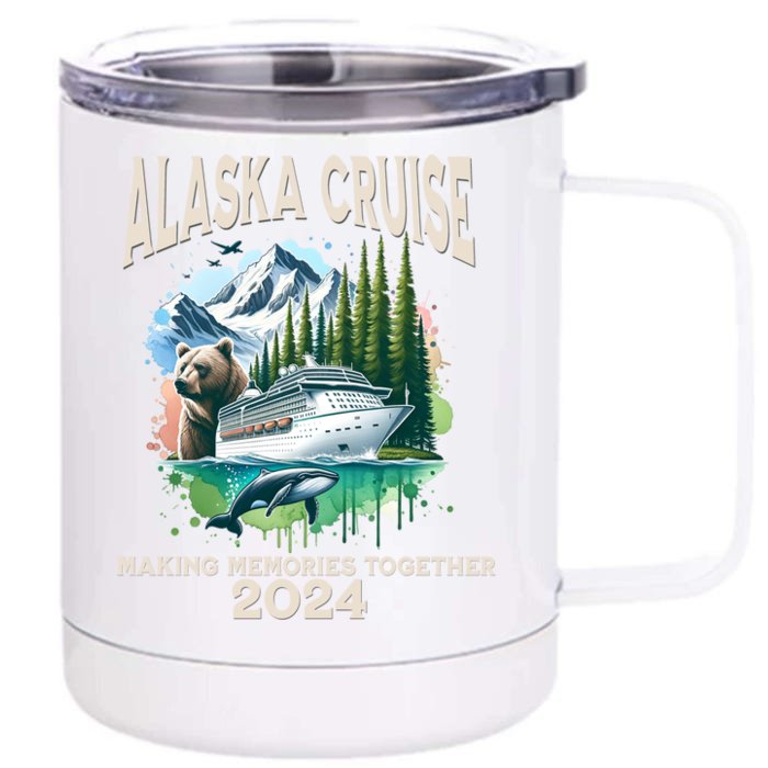 Alaska Cruise 2024 Family Friends Front & Back 12oz Stainless Steel Tumbler Cup