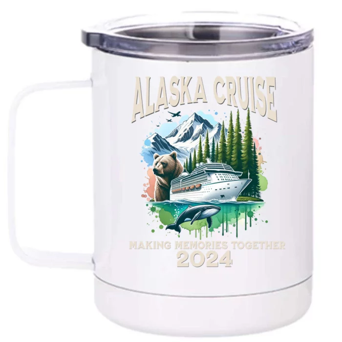 Alaska Cruise 2024 Family Friends Front & Back 12oz Stainless Steel Tumbler Cup