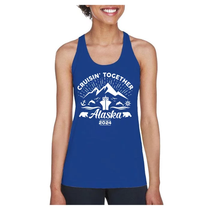 Alaska Cruise 2024 Family Friends Group Travel Matching Women's Racerback Tank