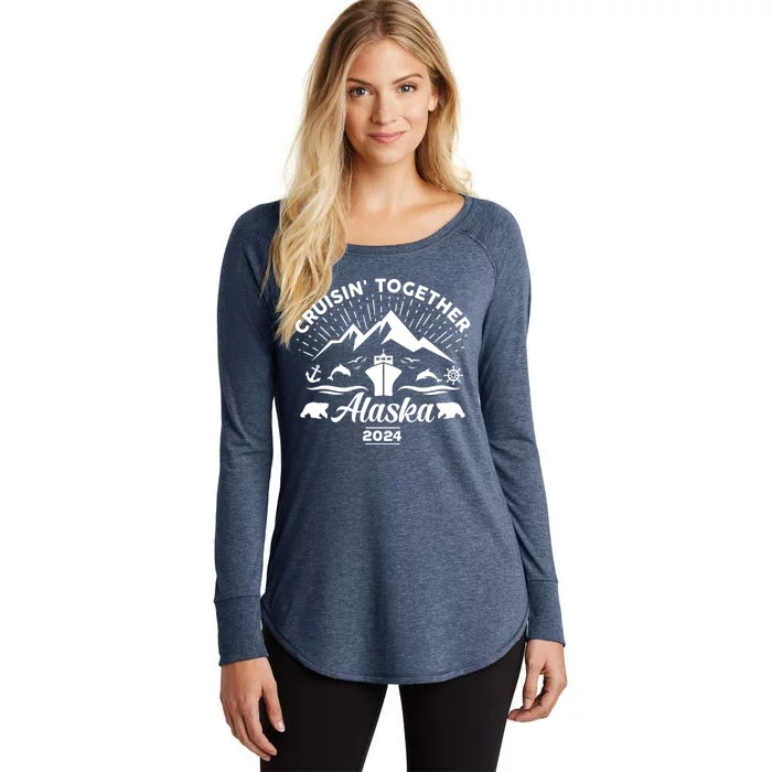 Alaska Cruise 2024 Family Friends Group Travel Matching Women's Perfect Tri Tunic Long Sleeve Shirt