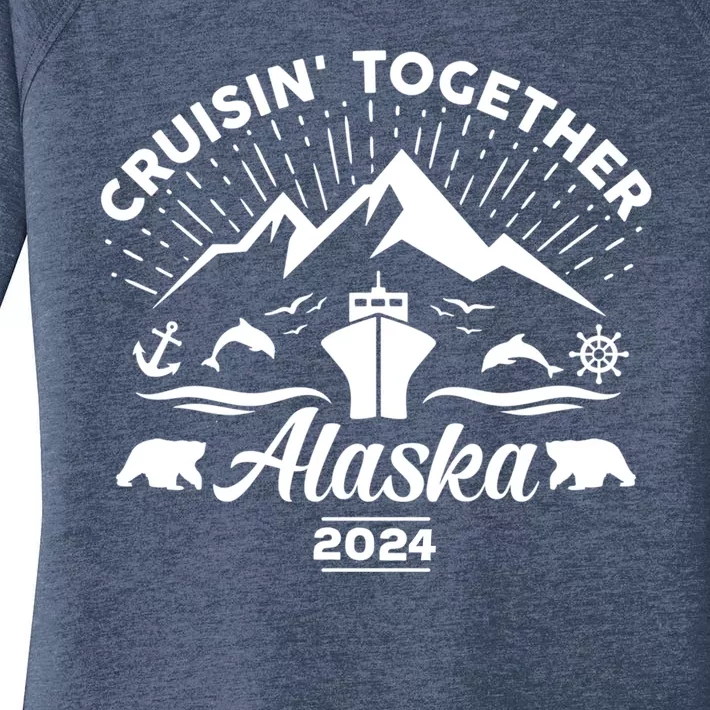 Alaska Cruise 2024 Family Friends Group Travel Matching Women's Perfect Tri Tunic Long Sleeve Shirt