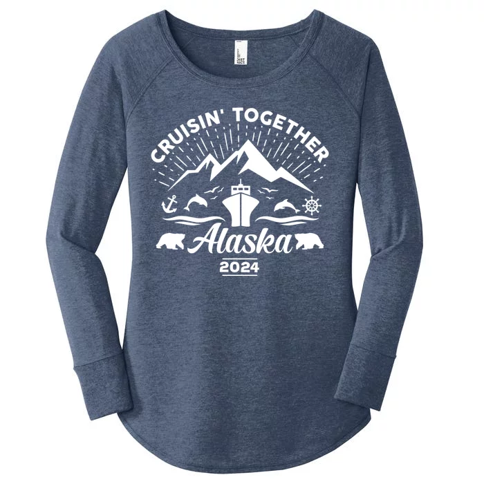 Alaska Cruise 2024 Family Friends Group Travel Matching Women's Perfect Tri Tunic Long Sleeve Shirt