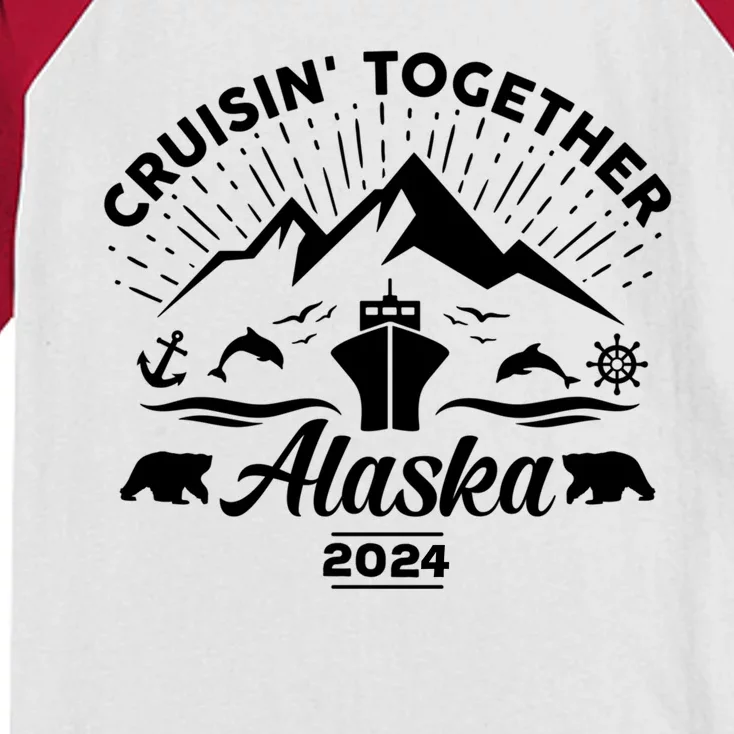 Alaska Cruise 2024 Family Friends Group Travel Matching Kids Colorblock Raglan Jersey