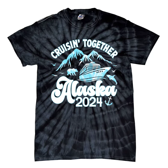 Alaska Cruise 2024 Retro Matching Family And Friends Group Tie-Dye T-Shirt