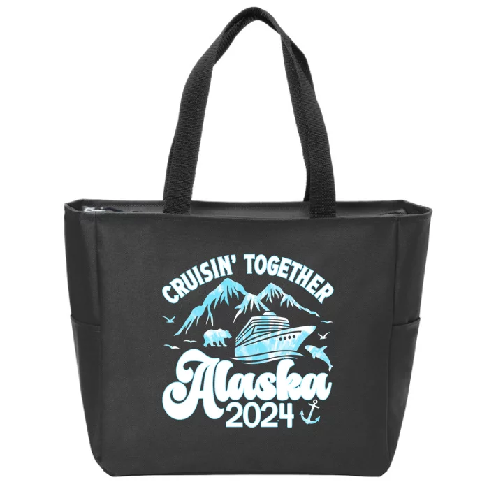 Alaska Cruise 2024 Retro Matching Family And Friends Group Zip Tote Bag