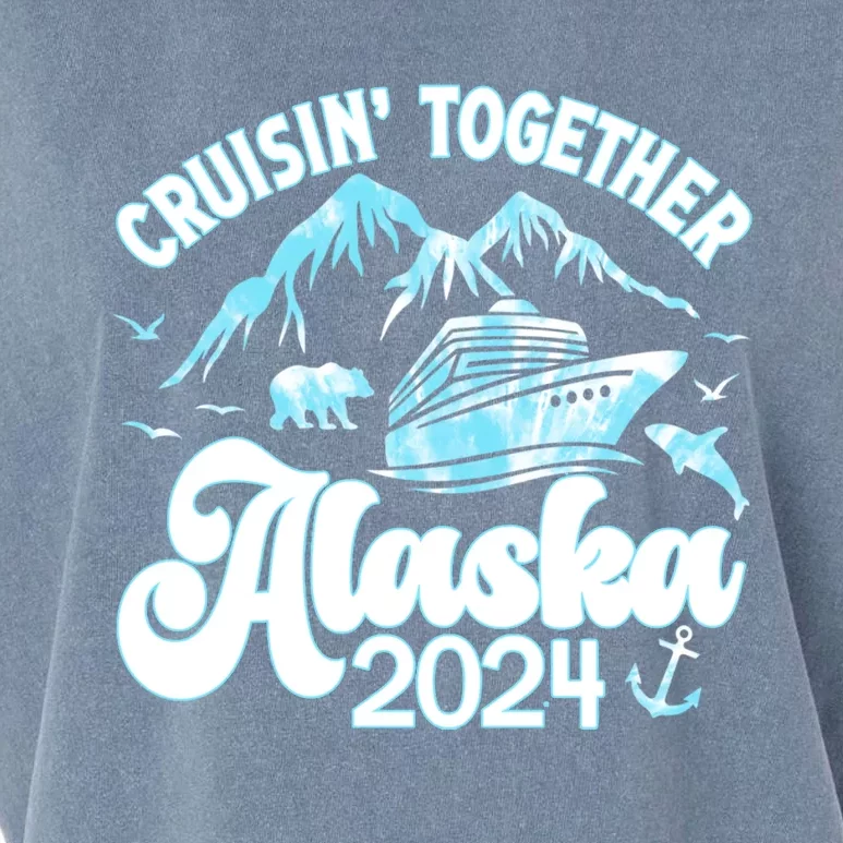 Alaska Cruise 2024 Retro Matching Family And Friends Group Garment-Dyed Women's Muscle Tee