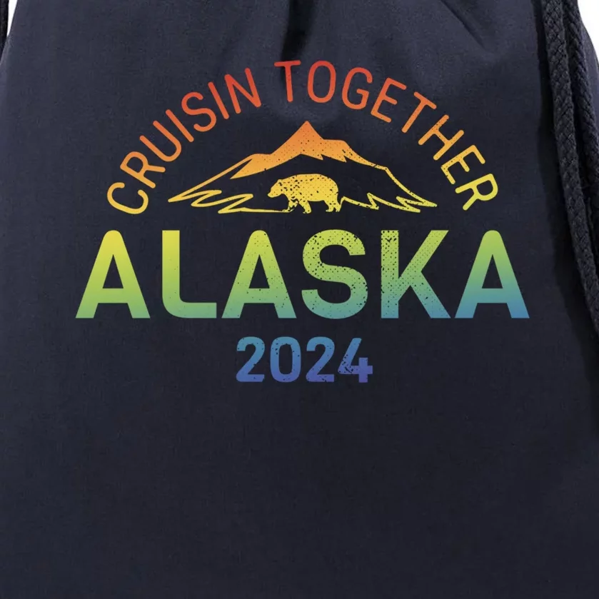 Alaska Cruise 2024 Trip Vacation Funny Matching Family Trip Group Drawstring Bag