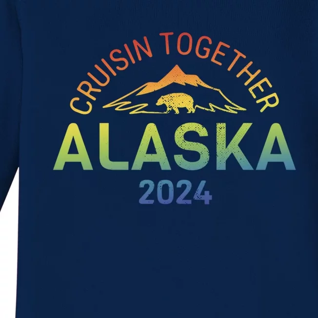 Alaska Cruise 2024 Trip Vacation Funny Matching Family Trip Group Baby Long Sleeve Bodysuit