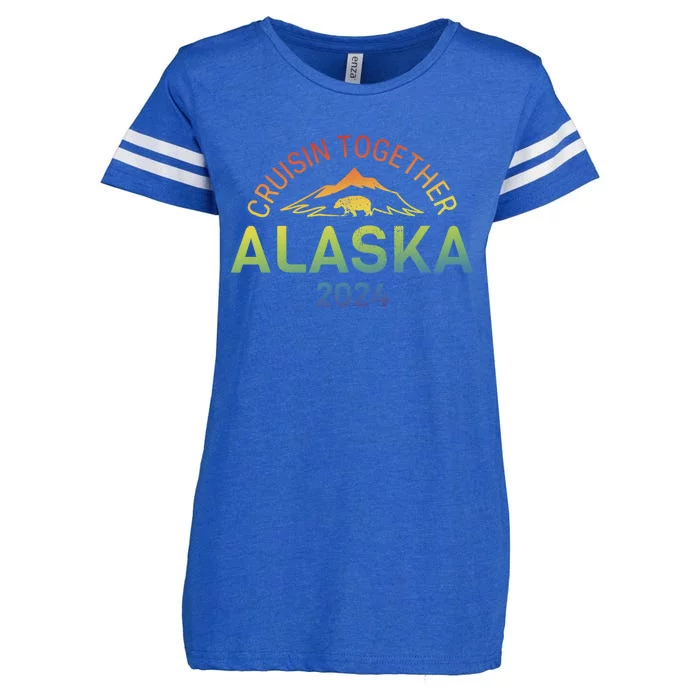 Alaska Cruise 2024 Trip Vacation Funny Matching Family Trip Group Enza Ladies Jersey Football T-Shirt