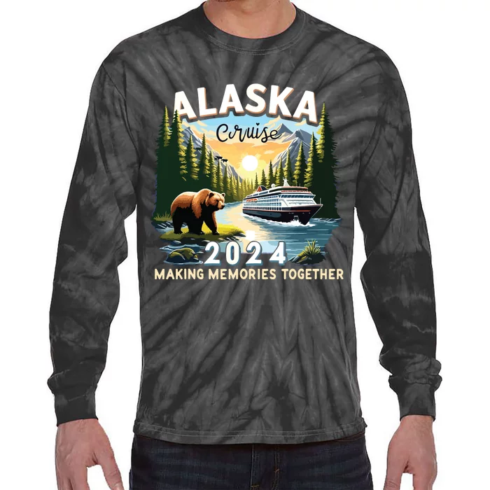 Alaska Cruise 2024 Trip Matching Family Friends Alaska Squad Tie-Dye Long Sleeve Shirt