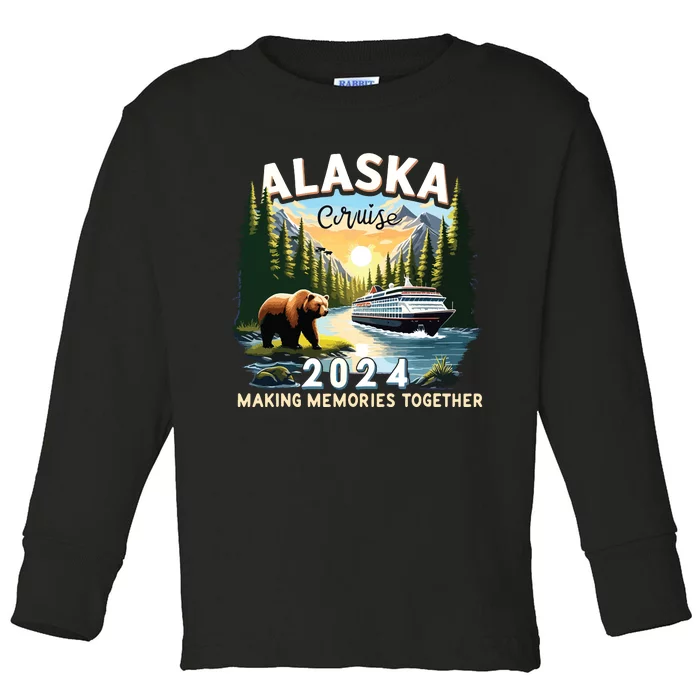 Alaska Cruise 2024 Trip Matching Family Friends Alaska Squad Toddler Long Sleeve Shirt