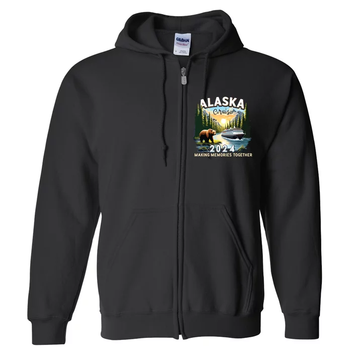 Alaska Cruise 2024 Trip Matching Family Friends Alaska Squad Full Zip Hoodie