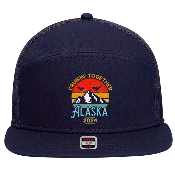 Alaska Cruise 2024 Family Friends Group Travel Matching 7 Panel Mesh Trucker Snapback Hat