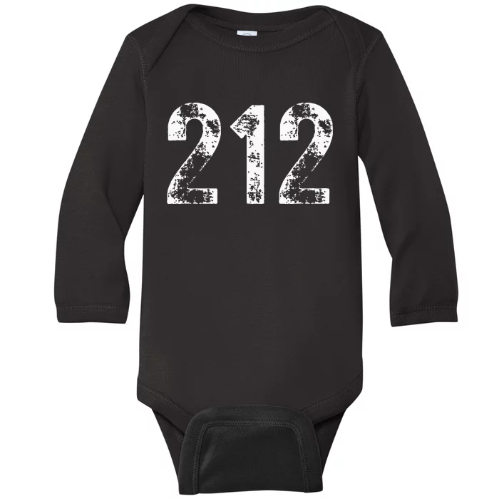 Area Code 212 New York New York Ny 212 Baby Long Sleeve Bodysuit