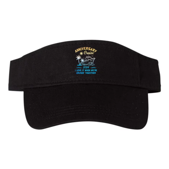 Anniversary Cruise 2024 Wedding Anniversary Husband Wife Valucap Bio-Washed Visor