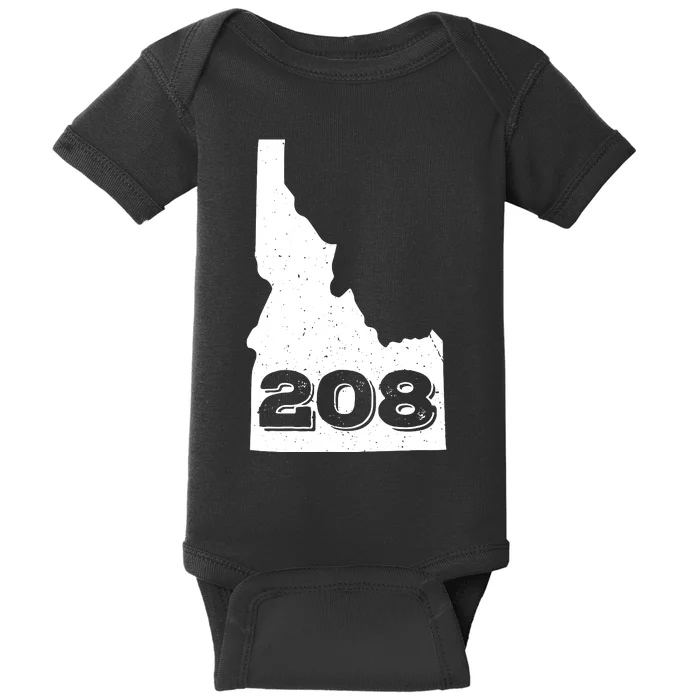 Area Code 208 Boise Idaho Funny Home State Gift Baby Bodysuit