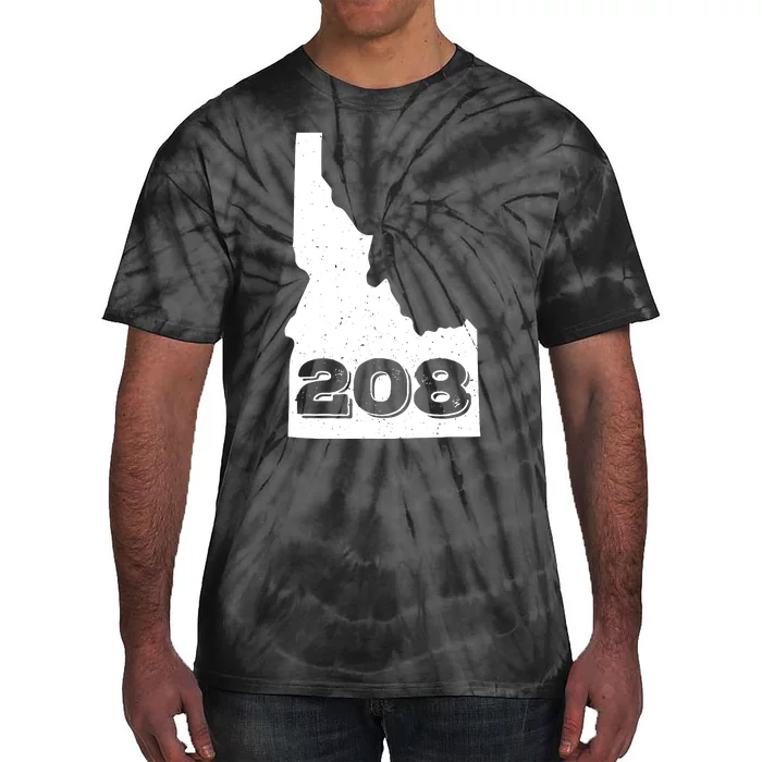 Area Code 208 Boise Idaho Funny Home State Gift Tie-Dye T-Shirt