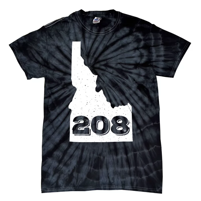 Area Code 208 Boise Idaho Funny Home State Gift Tie-Dye T-Shirt