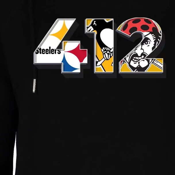 Area Code 412 Sports Teams For Pittsburgh Womens Funnel Neck Pullover Hood