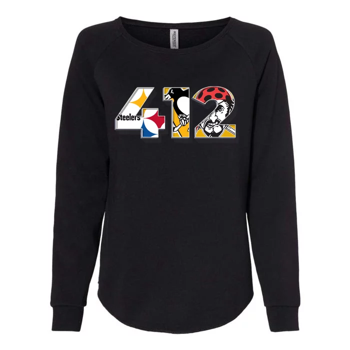 Area Code 412 Sports Teams For Pittsburgh Womens California Wash Sweatshirt