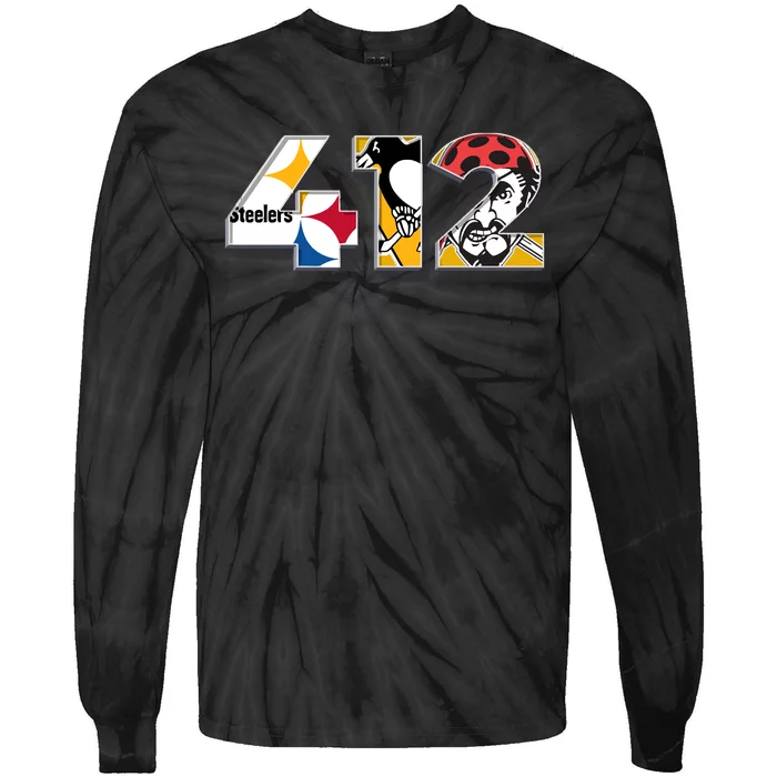 Area Code 412 Sports Teams For Pittsburgh Tie-Dye Long Sleeve Shirt