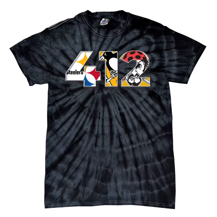 Area Code 412 Sports Teams For Pittsburgh Tie-Dye T-Shirt