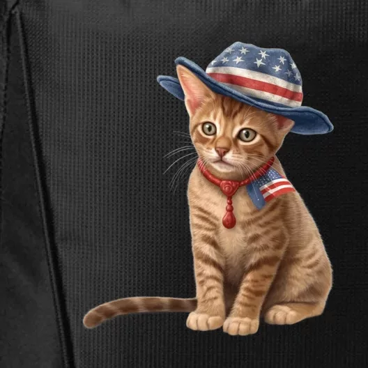 American Cat 4th Of July Cat Patriotic Cats Abyssinian Kitten City Backpack