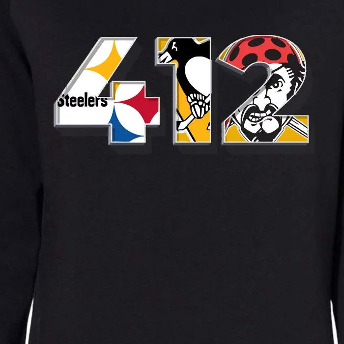 Area Code 412 Sports Teams For Pittsburgh Womens California Wash Sweatshirt