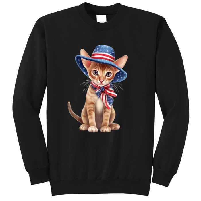 American Cat 4th Of July Cat Patriotic Cats Abyssinian Kitten Sweatshirt