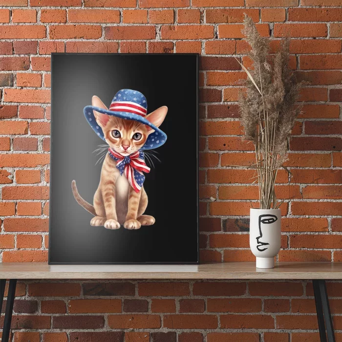 American Cat 4th Of July Cat Patriotic Cats Abyssinian Kitten Poster