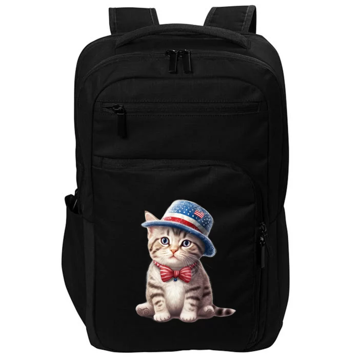 American Cat 4th Of July Cat Patriotic Cats American Shorthair Kitten Impact Tech Backpack