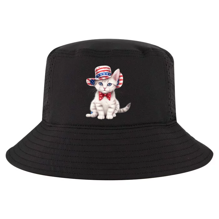 American Cat 4th Of July Cat Patriotic Cats American Shorthair Kitten Cool Comfort Performance Bucket Hat