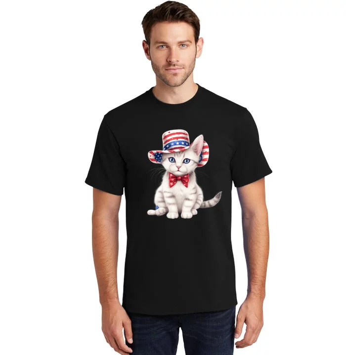 American Cat 4th Of July Cat Patriotic Cats American Shorthair Kitten Tall T-Shirt